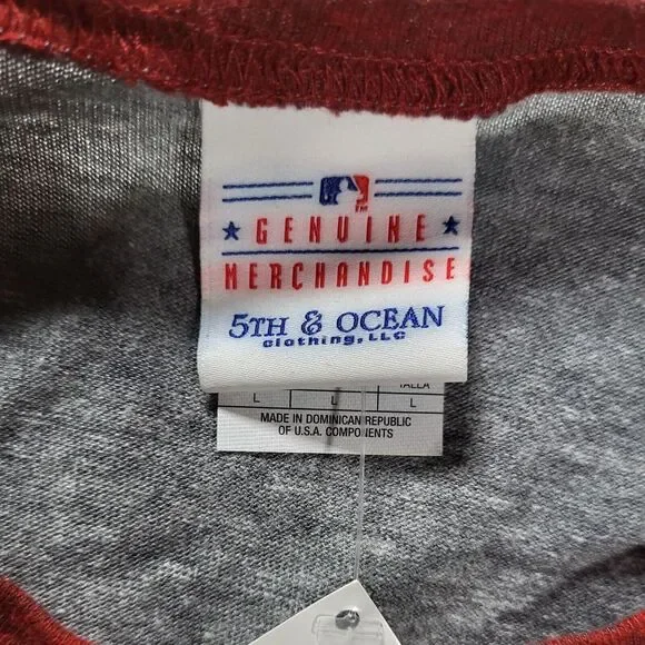 St Louis Cardinals Women's Large 5th & Ocean Gray 3/4 Sleeve Shirt - Picture 2 of 9